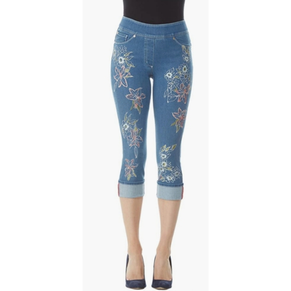 Peter Nygard | Jeans | Nygard Luxe Denim Embroidered Capris | Poshmark